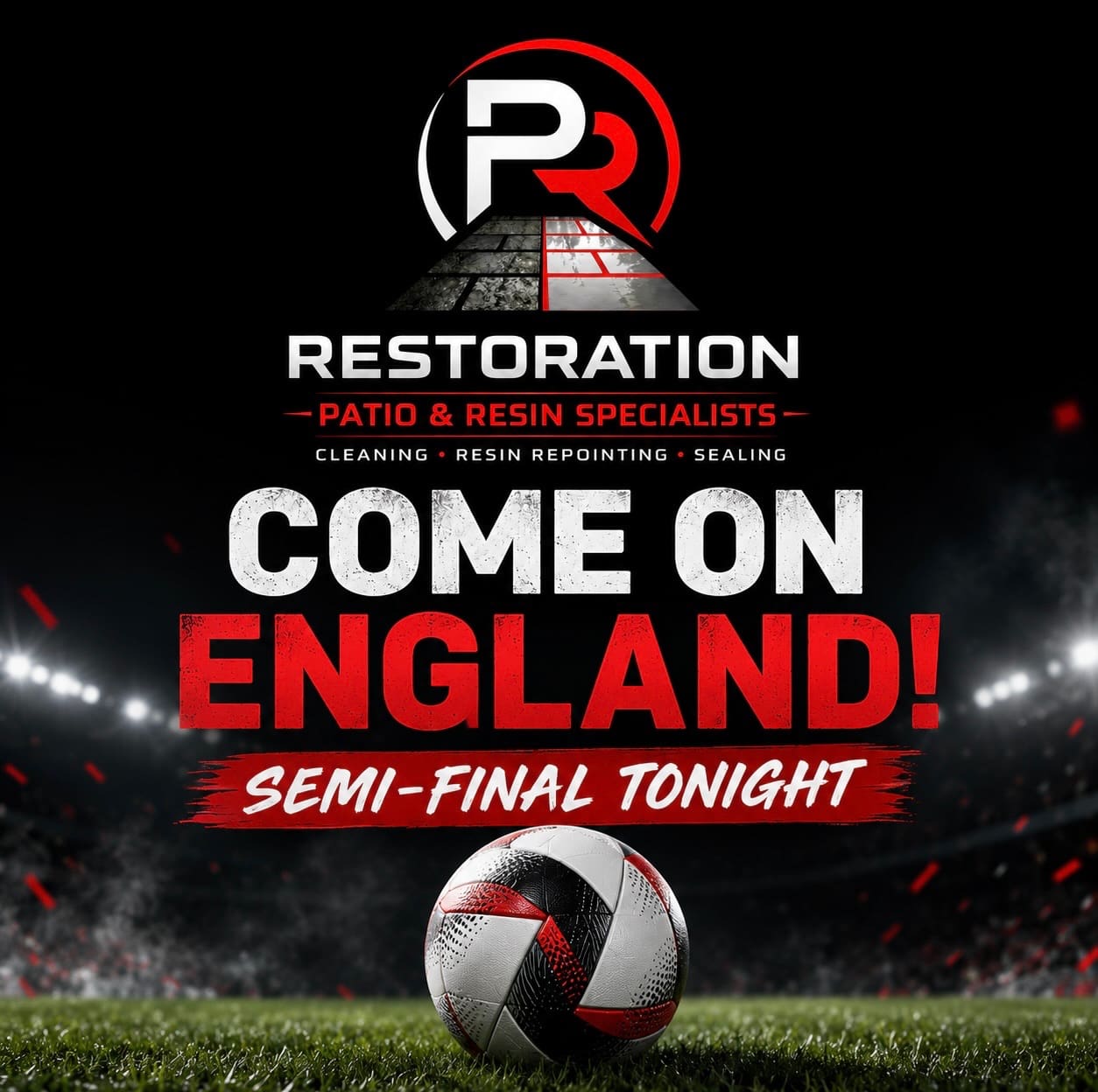 ⚽ It’s Semi-Final Night! 🏆

Tonight, England takes on Argentina in what promises to be a thrilling World Cup semi-final. Whatever the result, one thing’s for certain – success doesn’t happen by chance.

Just like football, achieving the best results starts with solid preparation!

At PR Restoration, we believe every great patio deserves the same attention to detail. From deep cleaning and black spot removal to expert repointing and sealing, we restore tired outdoor spaces so they’re ready to perform for years to come.

Whether you’re cheering on the Three Lions from your garden tonight or looking forward to enjoying your outdoor space long after the final whistle, contact PR Restoration for your free quotation and get your patio looking its very best this summer!

Come on England! 🏴󠁧󠁢󠁥󠁮󠁧󠁿

📞 0800 433 2525

✉️ info@prrestoration.co.uk

#englandfootball #worldcup2026⚽️ #patiorestoration #patiocleaning #outdoorliving